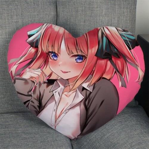 Quintessential Quintuplets Anime Nakano Nino Heart Shape Pillow Covers Bedding Comfortable Cushion/High Quality Pillow Cases