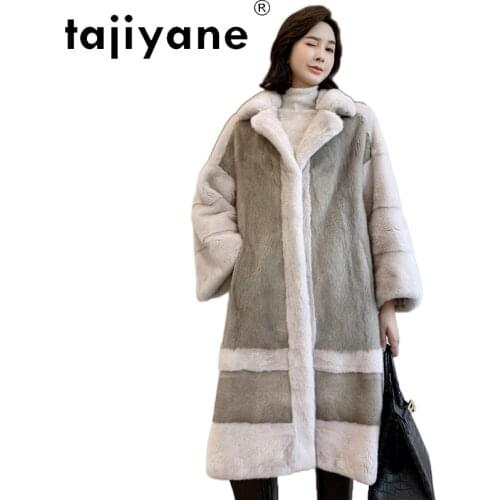 Women Coats Winter 2021 Real Fur Coat Woman Natural Mink Fur Jackets Female Clothing Long Parkas Mujeres Abrigos TN465
