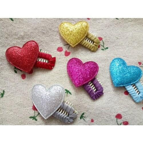 2016 Handmade Pet flower wig Heart snap BB hair clip flowers Grooming Accessories Dogs Gift 50pcs