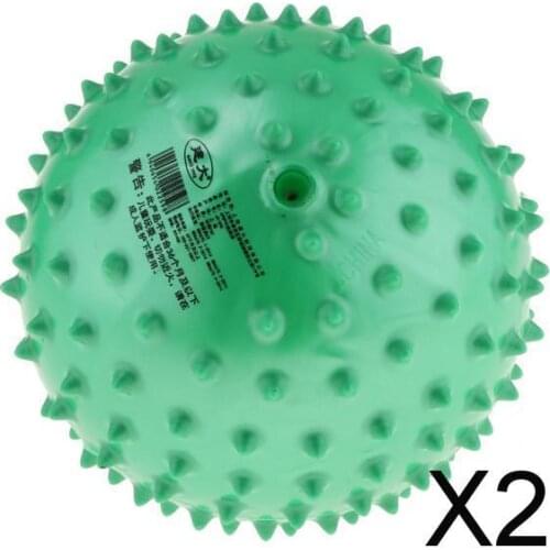 2x6 Inch PVC Inflated Knobby Bouncy Ball Massage Sensory Ball Kids Toy Green
