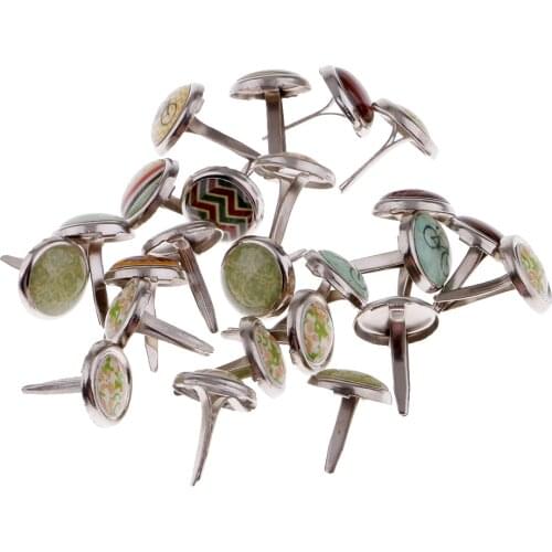 50 Pieces Mixed Decorative Brads Paper Fasteners Scrapbook Embellishment 9.5mm