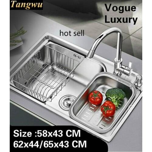 Free shipping Apartment vogue mini kitchen single trough sink luxury wash vegetables 304 stainless steel 58x43/62x44/65x43 CM
