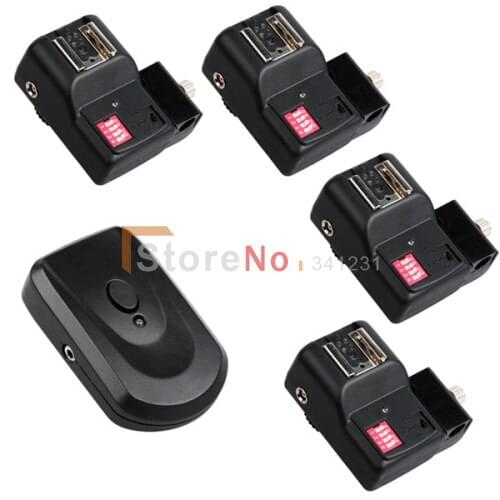 5 in 1 PT-16 NE 16 Channels Wireless Radio Flash Trigger set with 4 receivers with umbrella holder Sync Speed 1/250s