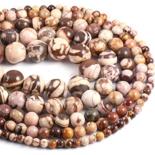 Natural Semi Precious Stone Beads Australia Zebra Stone Circular DIY For Making Necklaces Bracelets And Earrings 4/6/8/10/12mm