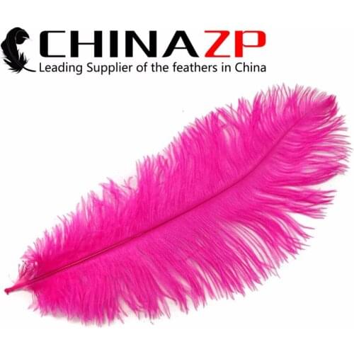 CHINAZP Factory 50pcs/lot 35-40cm(14-16inch) Fuchsia Dyed DIY Ostrich Plumes Feathers