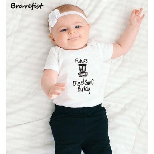 White Baby Girls Clothes Summer Children Bodysuits Baby Jumpsuits 0-24Months Short Sleeve Kids Outwear Future Disc Golf Buddy