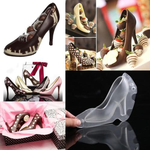 Fondant Mold 3D High Heel Shoe Silicone Mould Chocolate Mousse Cake Mold Clear Candy Home Baking Tools