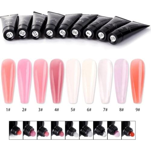 Nail Extension Gel Quick Building No Paper Holder Crystal Gel 9 Color Lasting Nail Polish Acrylic Gel Polish Nail Art TSLM1