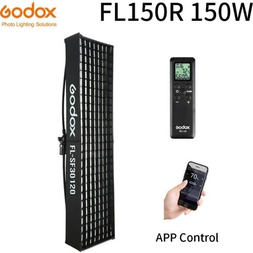 Godox FL150R 150W Flexible LED Video Light Rollable Cloth Lamp with Honeycomb Grid Softbox + Controller + Remote Control and APP