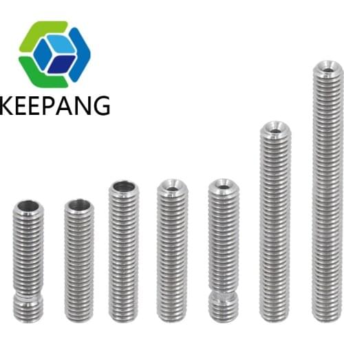 3D Printer Throat for MakerBot MK8 Hotends M6 1.75mm Filament Stainless Steel Heat Break PTFE Tube 30mm 40mm 50mm