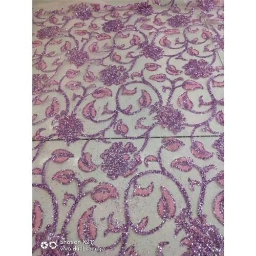 Good looking sparkly glitter french net lace fabric glued glitter african Tulle lace JRB-112203 for women party dress