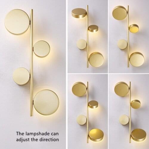 Creative personality art light Nordic post-modern long wall lamp luxury milk tea shop golden dot decorative wall lamp