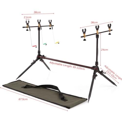 Lixada Adjustable Retractable Carp Fishing Rod Pod Stand Holder Fishing Pole Pod Stand Fishing Tackle Fishing Accessory