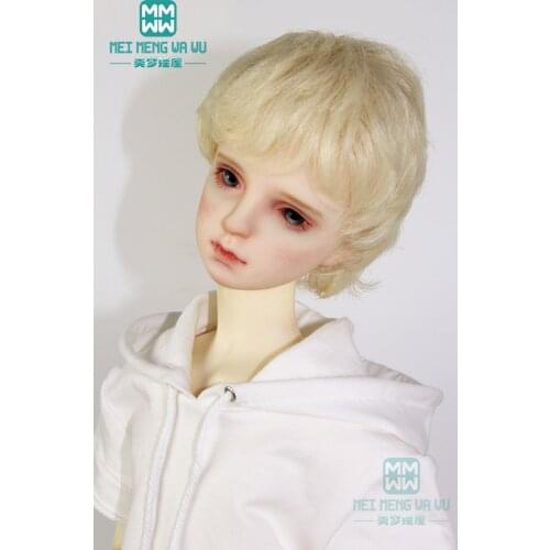 Fashion light gold short curly dolls hair for 1/3 1/4 1/6 BJD/SD doll wigs Accessories 051