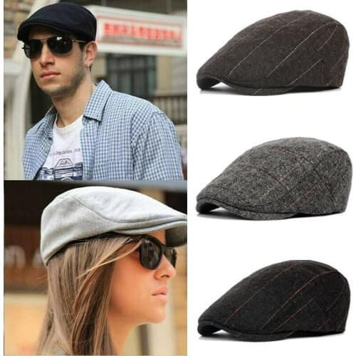 Mens Summer Gatsby Ivy Hat Golf Driving Sun Cap Flat Beret Cabbie Driver Newsboy Cap Adjustable