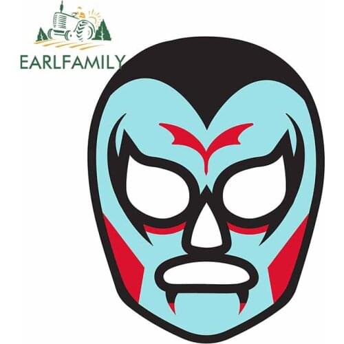 EARLFAMILY 13cm x 11.1cm for Dracula Luchador Mask Vampire Car Stickers Laptop Scratch-Proof Decal Windows Windshield Graphics