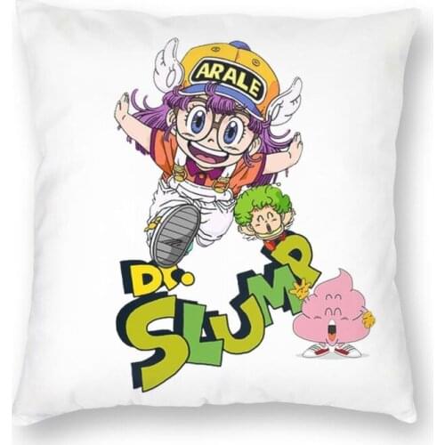 Dr. Slump Logo Cushion Cover Double-Sided Printing Arale Norimaki Robot Throw Pillow Case for Living Room Cool Pillowcase