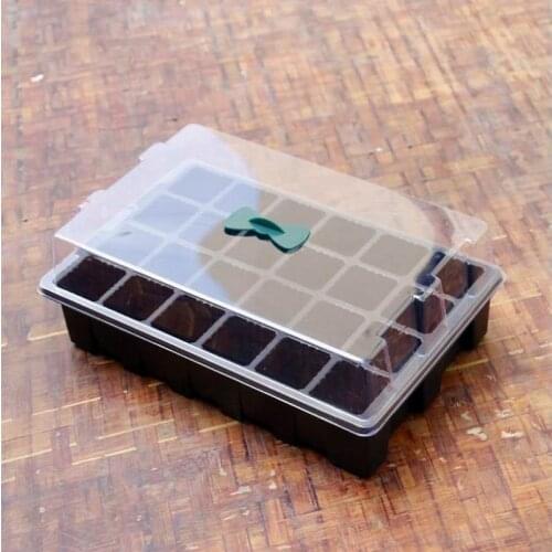 New Arrive 24 Cells Hole Plant Seed Tray Plastic Nursery Pot with Lid Garden Plant Germination Kit Grow Box