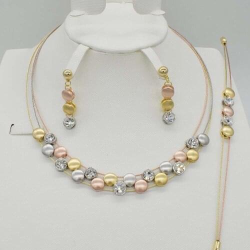 New Statement Choker Necklace Earrings Bracelet Ring Set For Women Party Daily High Quality Fashion Gold Color Jewelry