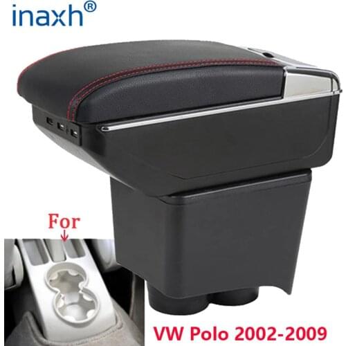 For Volkswagen Polo Armrest For VW Polo 9N 3 Car Armrest box 2002-2009 Retrofit parts Storage box car Interior accessories USB