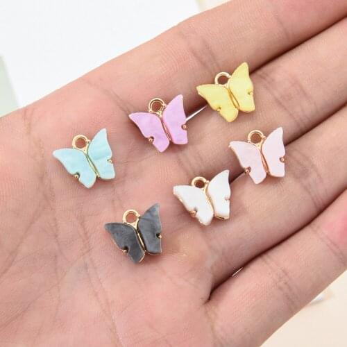 10pcs Butterfly Charms Arcylic Earring Charms Barcelet DIY Fashion Handmade Jewelry Accessories 14x11mm