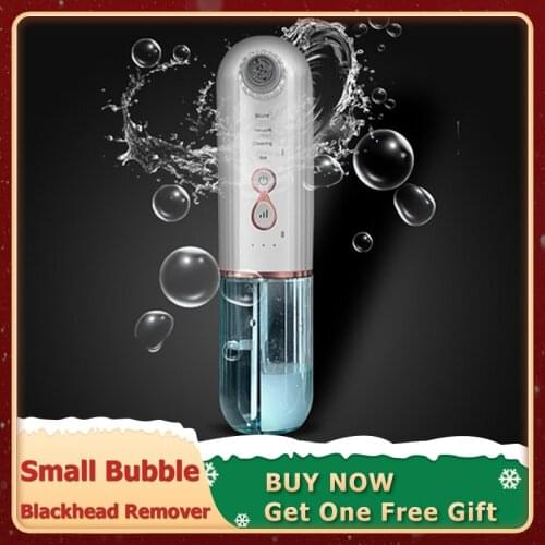 Small Bubble Blackhead Remover Nose Cleaner Ice Warm Technology Acne Tool Vacuum Suction Facial Cleaning Blackhead Extractor
