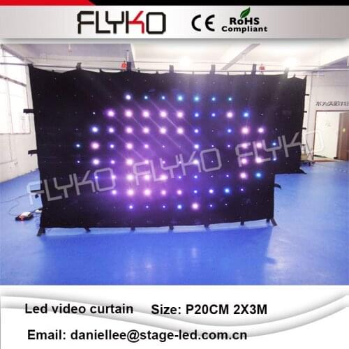 Sales promotion festival holiday Led video curtain p20 2x3m led video cloth fullcolor