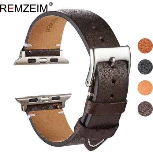 Leather Watchband for Apple Watch 6 5 4 SE Band Casual Leather Bracelet 44mm 42mm 40mm 38mm Strap for iwatch Series 3 2 1