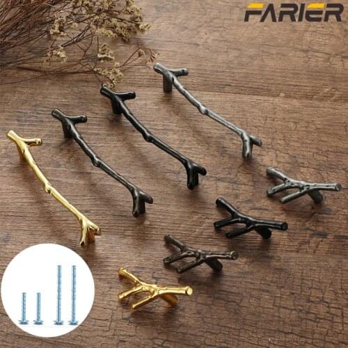 Zinc alloy tree branch handle modern minimalist style cabinet wardrobe handle simulation tree branch handle