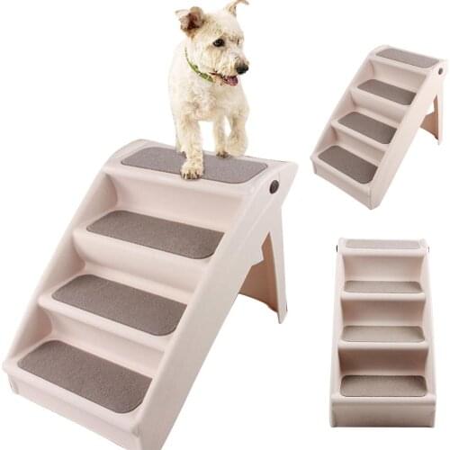 Dog Stairs Pet 3 Steps Stairs for Small Dog Cat Dog House Pet Ramp Ladder Anti-slip Removable Dogs Bed Pet Folding Stairs