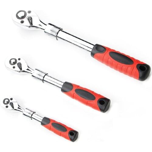 72 Teeth Extended Telescopic 1/4" 3/8" 1/2" Inch Ratchet Wrench Extended Telescopic Ratchet Socket Wrench Tool