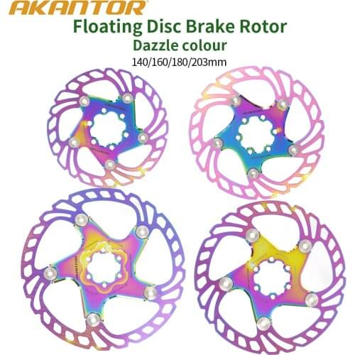 Mountain Bike Brake Rotor 140mm/160mm/180/203mm Stainless Steel Rotor Strong Heat Dissipation Floating Rotor MTB Disc Brake Pad