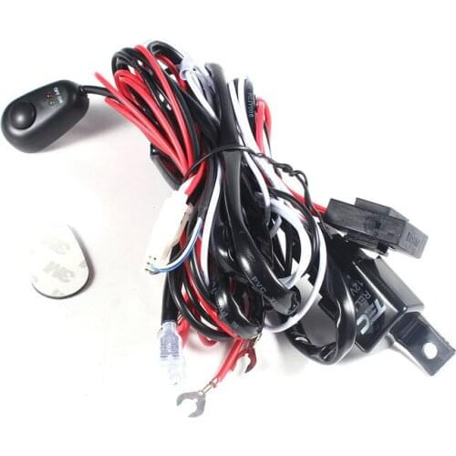 Universal Car Fog Light Wiring Loom Harness Kit led headlight fuse wire harness