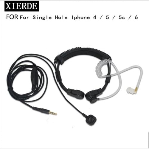 XIERDE 1 pin 3.5mm jack flexible finger throat controlled PTT microphone earphone hidden air tube headset for smart mobile phone