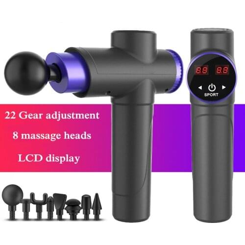 LCD Muscle Fascia Massage Gun Electric Deep Muscle Relaxation Fitness Percussion Massager Slimming Shaping Pain Relief Massager