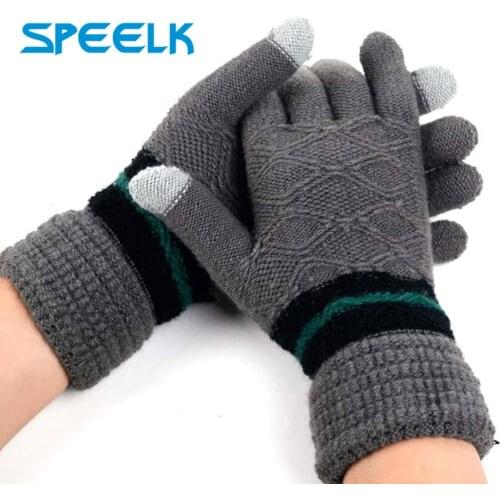 Winter Touch Screen Gloves Unisex Knit Warm Mittens Glove Men Thick Jacquard Ski Gloves Women Wrist Driving Glove Wholesale