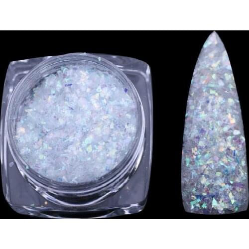 1 Box Holographic AB Nail Glitter Shell Flakes Mermaid Mirror Irregular Paillette DIY Foil Pieces Sequins Nail Art Decor
