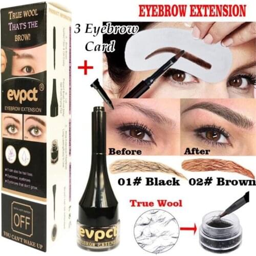 1 Set Eyebrow Fiber Extension Gel Waterproof Long Lasting Eyebrow Makeup Tool with Eye Brow Brush for Women and Men Make Up