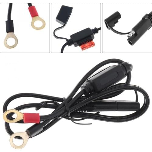 10A ABS + Metal SAE Motorbike Connection Line with Fuse Waterproof and Round Terminal