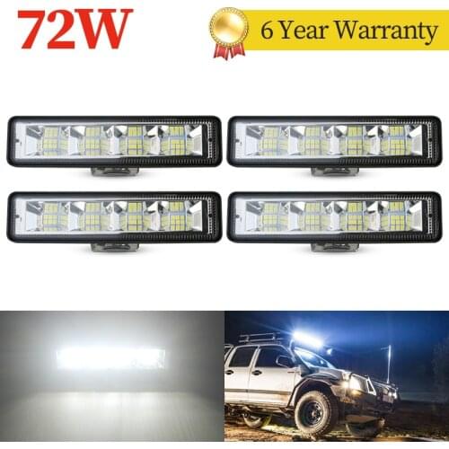 4pcs 12V 24V 72W Wrok Light led bar LED lightbar 3030 24SMD for Truck Tractor SUV 4x4 Car Led Headlights Lighting Spot work bar