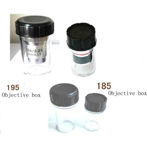 2pcs Microscope Objective Lenses Box Plastic Lens Protective Case with RMS Thread /Small + big Microscope accessories