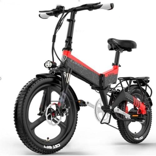 20 Inch Folding Lightweight Electric Bike Two Wheeled Electric Bicycles 500W 48V Electric Bicycle Red/Yellow