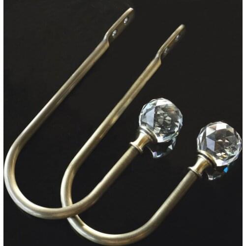 2018 NEW U Style Crystal Curtain Tie Back Metal Tieback Holders Wall Hooks Hanger Home Decor