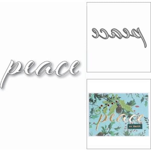 2020 New Christmas Peace Art Word Metal Cutting Dies for DIY Scrapbooking and Card Making Decorative Embossing Craft No Stamps