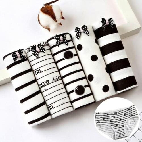 5Pcs/Lot M-XXL Cotton Panties Womens Underpants Fashion Sexy Lingerie for Women Female Girls Briefs Underwear Plus Size Pantys