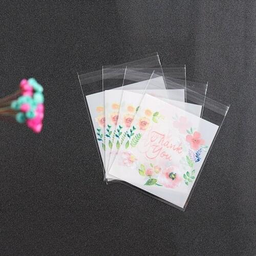 50Pcs Thank You Bags Plastic Cookies&Candy Bag Gift Packaging Wedding Favors Bags for Baby Shower Thanksgiving Party Supplies