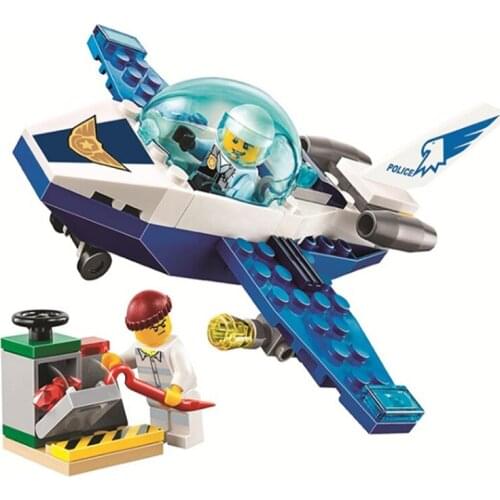 66pcs 11205 City Series Air Police Jet Patrol 60206 Boy Assembled Building Block Toy Gifts