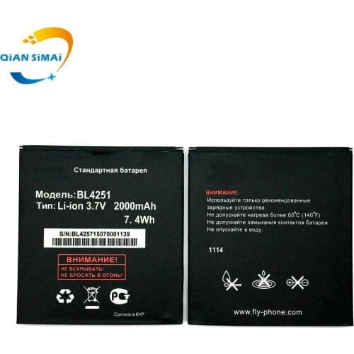 5PCS New High quality 2000mAH BL4251 Battery Replacement For Fly IQ450 Moblie Phone