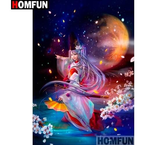 HOMFUN Full Square/Round Drill 5D DIY Diamond Painting "Beauty character" Embroidery Cross Stitch 3D Home Decor Gift A12085