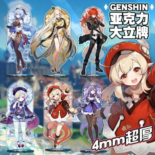 Anime Game Genshin Impact Paimon Figure Barbara Gunnhildr Diluc Ragnvindr Figurine Collectible Acrylic desktop Model Doll Toys